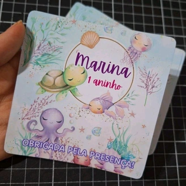 KIT COM 10 Adesivo 10x10cm Personalizado