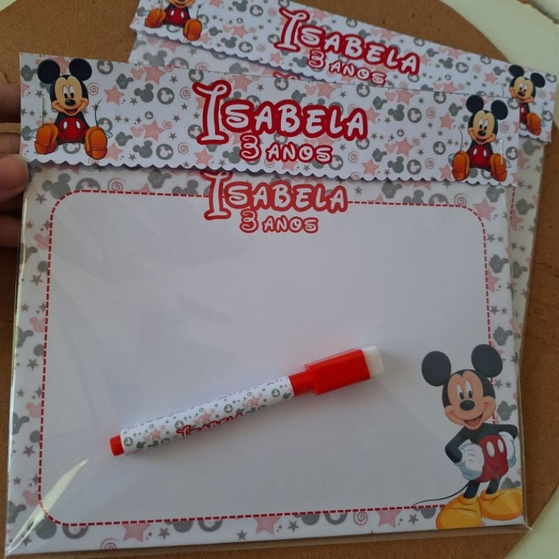 SUPER COBO COM 10 Lousa Mágica Infantil 3 em 1 + Caneta com apagador Personalizada Lembrancinha